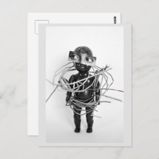 Carte postale de mode recyclant des poupées ancien