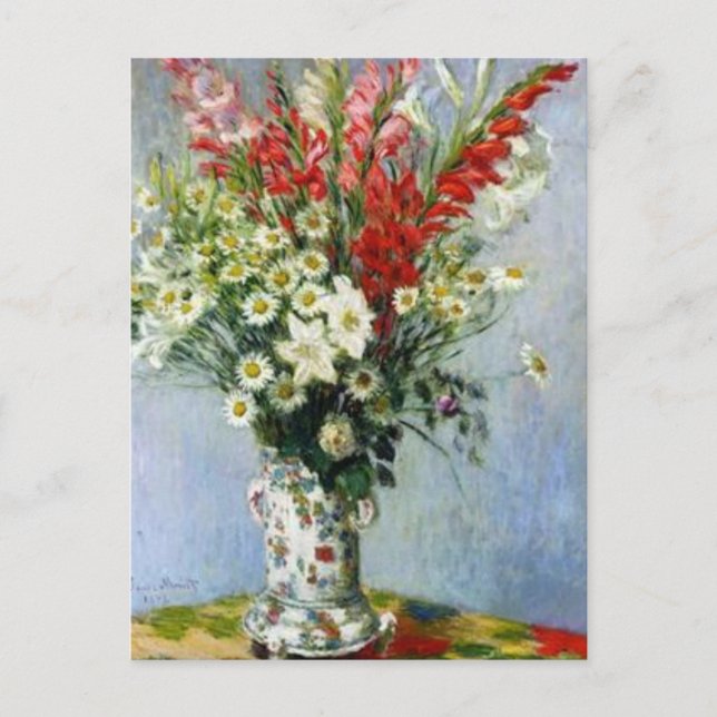 Carte postale de Monet - Bouquet de Glaïeuls, Lys, (Devant)