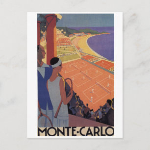 Carte postale de Monte Carlo Vintage Art déco Tenn
