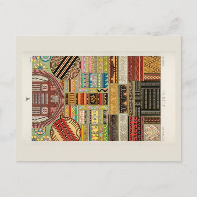 Carte postale de motifs autochtones dans les texti (Devant)