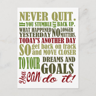 Carte Postale De motivation : Non jamais stoppé