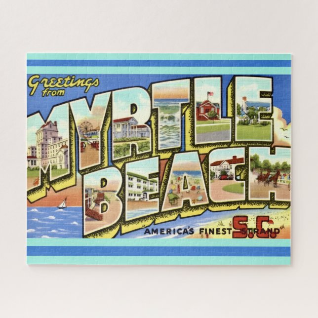 Carte postale de Myrtle Beach 16x20 Puzzle (Horizontal)