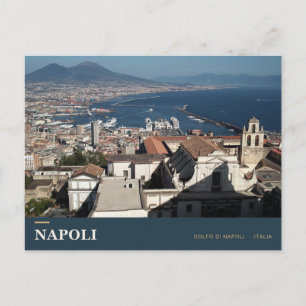 Carte postale de Naples et du mont Vésuve