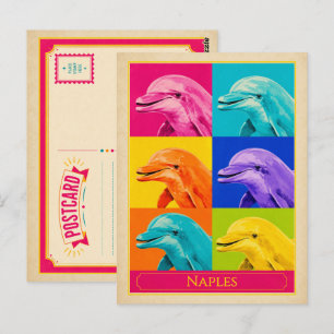Carte postale de Naples Floride dauphin Pop Art vi