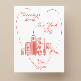 Carte postale de New York City NYC peinte à la mai