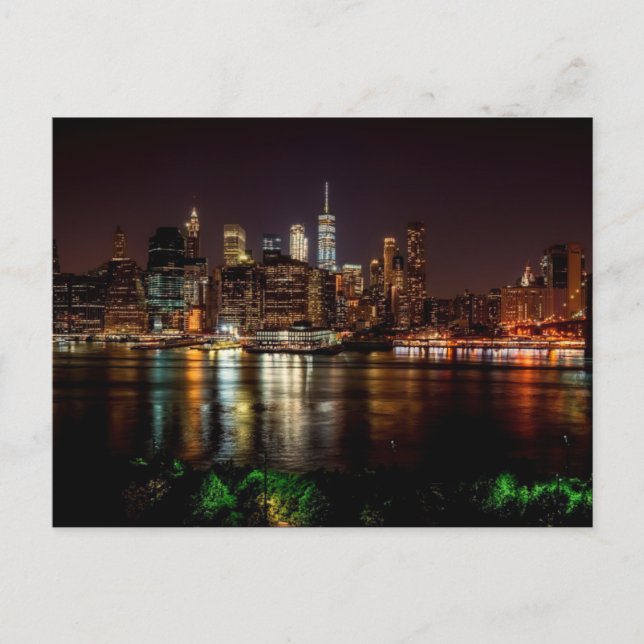 CARTE POSTALE DE NEW YORK LA NUIT (Devant)