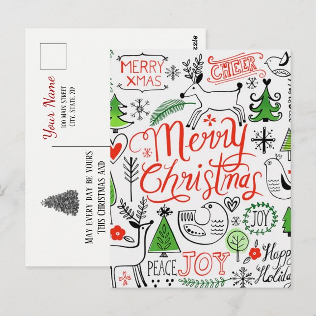 Carte postale de Noël (Devant / Derrière)