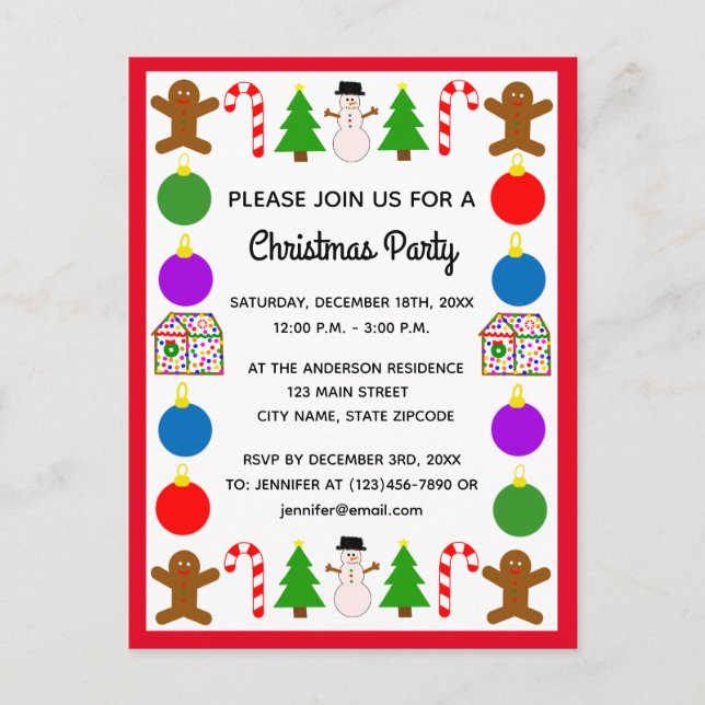 Carte postale de Noël #1 Invitation (Devant)