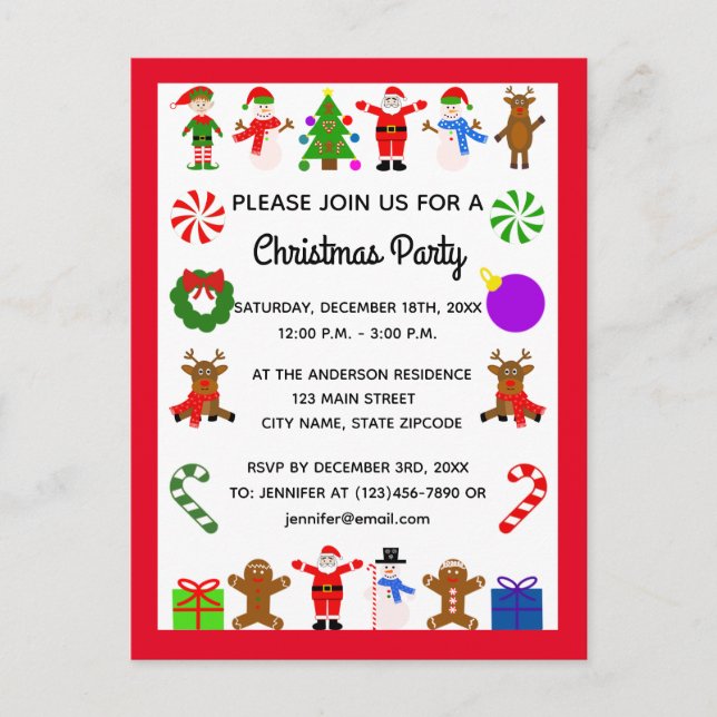 Carte postale de Noël #3 Invitation (Devant)