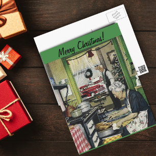 Carte postale de Noël à la maison Vintage