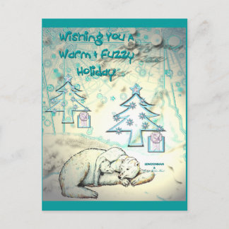 Carte postale de Noël à l'ours polaire