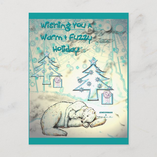 Carte postale de Noël à l'ours polaire (Devant)