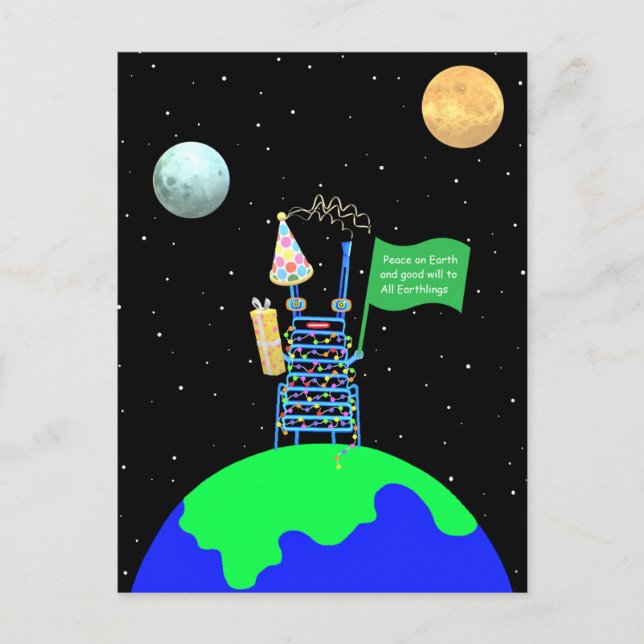 Carte postale de Noël à thème Alien par Jo Images (Devant)