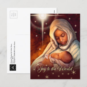 Carte postale de Noël afro-américaine Madonna
