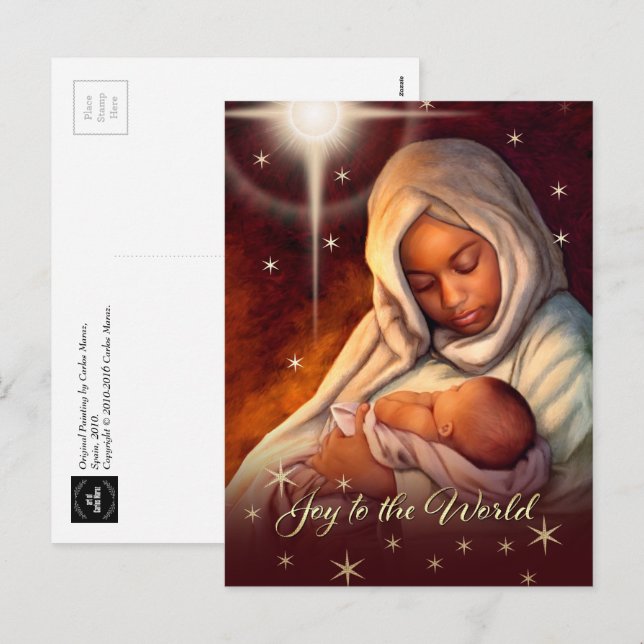 Carte postale de Noël afro-américaine Madonna (Devant / Derrière)