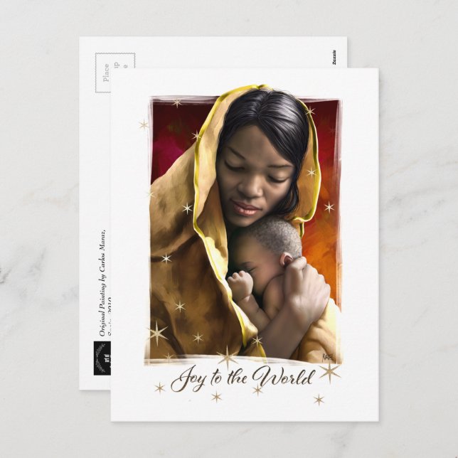 Carte postale de Noël afro-américaine Madonna (Devant / Derrière)