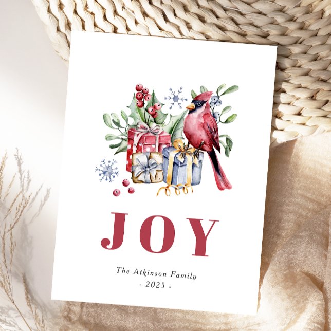 Carte postale de Noël au style aquarelle avec un c (Créateur téléchargé)