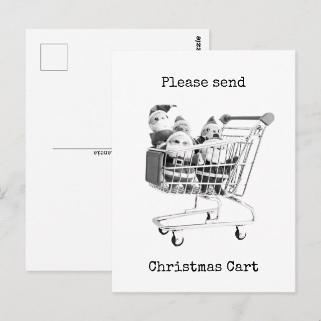 Carte postale de Noël avec le Père Noël dans un pa (Devant / Derrière)