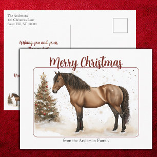 Carte postale de Noël avec œuvre d'art Paso Fino