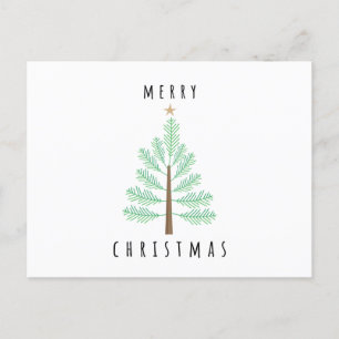 Carte postale de Noël avec sapin et décorations
