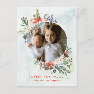 Carte postale de Noël avec une délicate couronne f