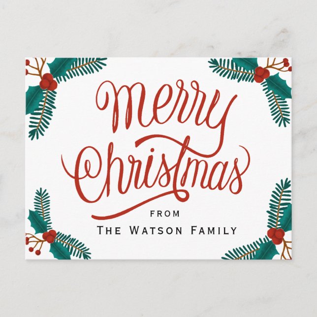 Carte postale de Noël, Bonne carte de vacances (Devant)