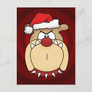 Carte postale de Noël Buldog