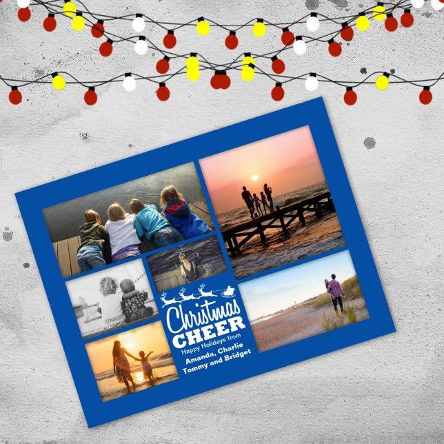 Carte postale de Noël Cheer Blue Holiday (Créateur téléchargé)
