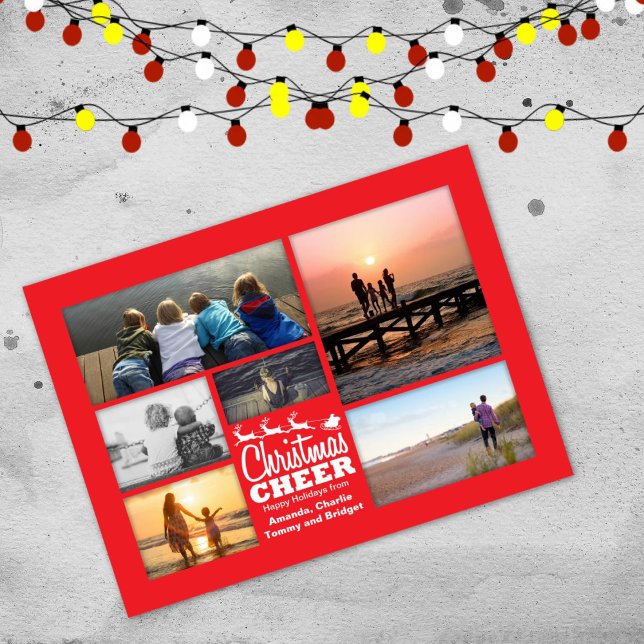 Carte postale de Noël Cheer Red Holiday (Créateur téléchargé)