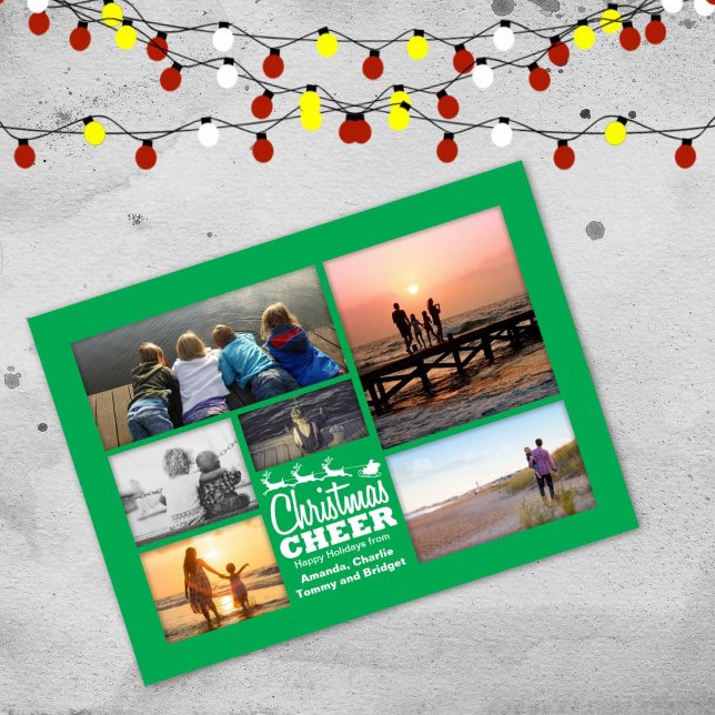 Carte postale de Noël Cheval Green Holiday (Créateur téléchargé)