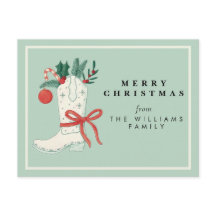 Carte postale de Noël Cowboy