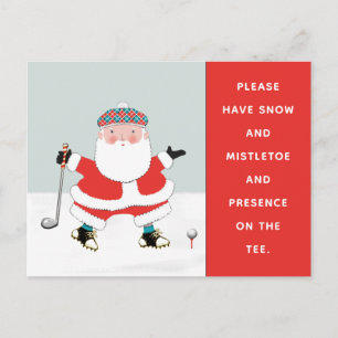 Carte postale de Noël créative pour le golf