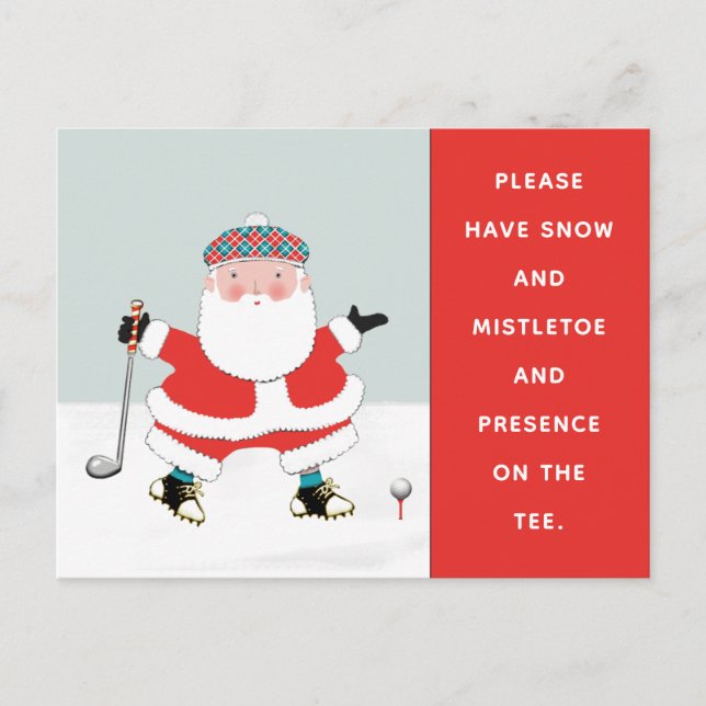Carte postale de Noël créative pour le golf (Devant)