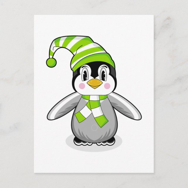Carte postale de Noël de bébé Penguin (Devant)