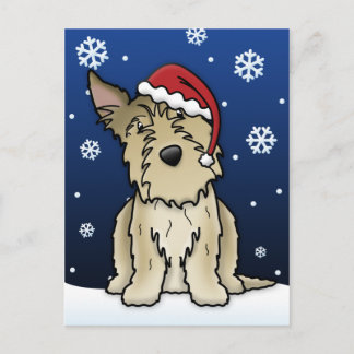 Carte postale de Noël de berger de Kawaii Picardie