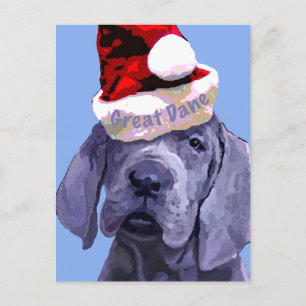 Carte postale de Noël de chiot de great dane
