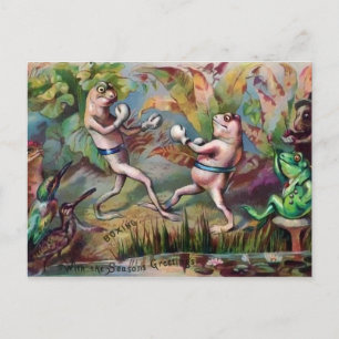Carte postale de Noël de Grenouilles de Boxe victo