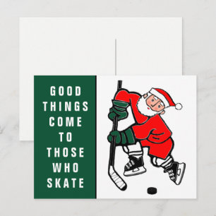 Carte postale de Noël de Hockey Funky