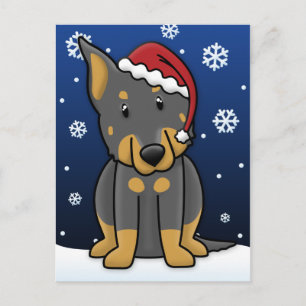 Carte postale de Noël de Kawaii Beauceron
