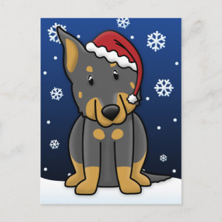 Carte postale de Noël de Kawaii Beauceron