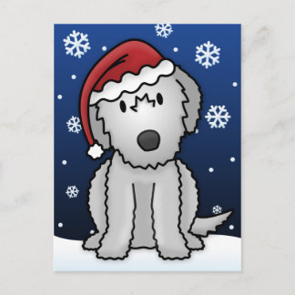 Carte postale de Noël de Kawaii Irish Wolfhound