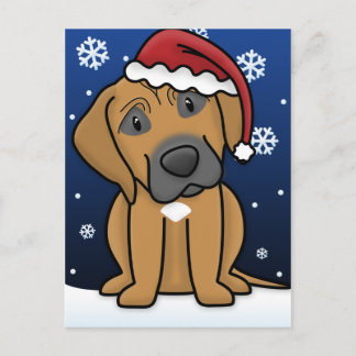 Carte postale de Noël de Kawaii Rhodesian