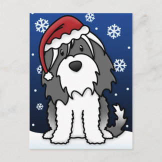 Carte postale de Noël de Kawaii Tibétain Terrier