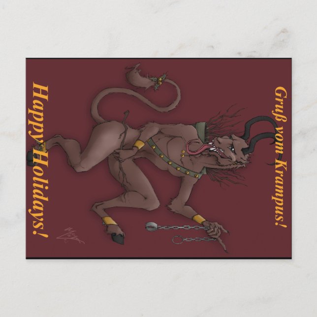Carte postale de Noël de Krampus (Devant)