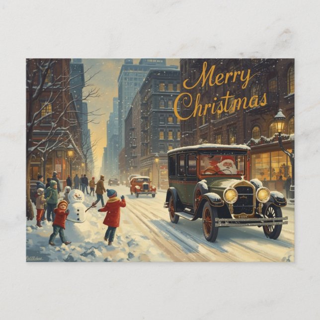 Carte postale de Noël de l'ancien New York (Devant)