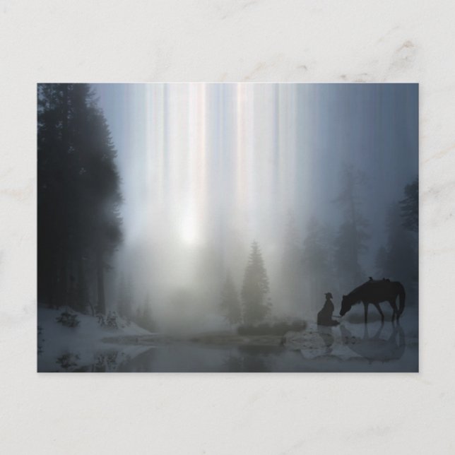 Carte postale de Noël de l'église Cowboy (Devant)