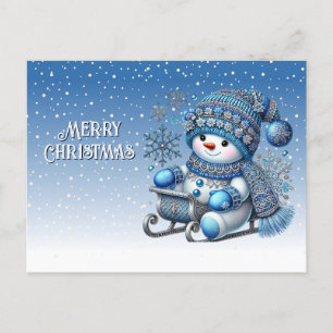 Carte postale de Noël de Noël de Snowman
