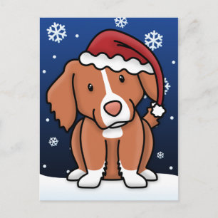 Carte postale de Noël de Toller de Kawaii