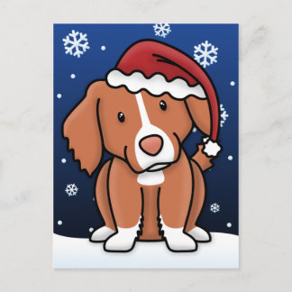 Carte postale de Noël de Toller de Kawaii