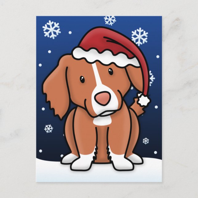 Carte postale de Noël de Toller de Kawaii (Devant)